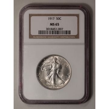 1917 Walking Liberty Half Dollar 50C NGC MS65