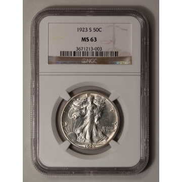 1923-S Walking Liberty Half Dollar 50C NGC MS63