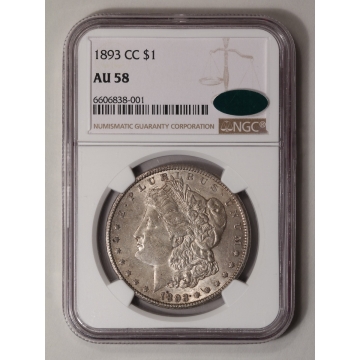 1893-CC CC Morgan Dollar S$1 NGC AU58 (CAC)