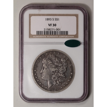 1893-S Morgan Dollar S$1 NGC VF30 (CAC)