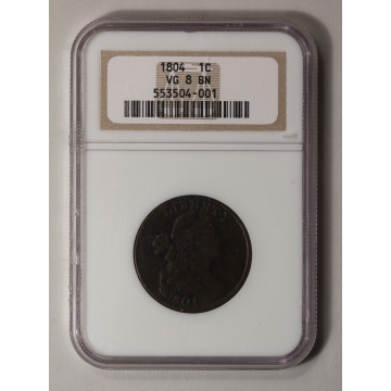 1804 1C Draped Bust Cent NGC VG8