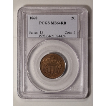 1868 2C Two Cent Piece PCGS MS64RB