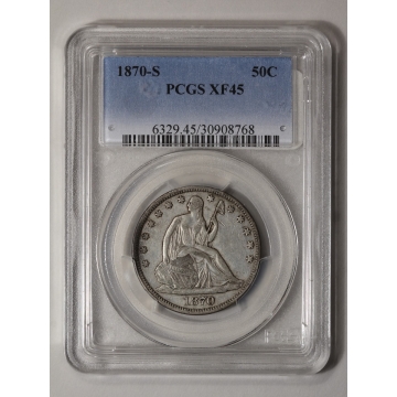 1870-S 50C Liberty Seated Half Dollar PCGS XF45