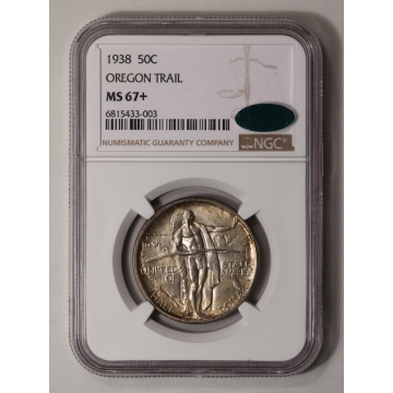 OREGON 1938 Silver Commemorative 50C NGC MS67+ (CAC)