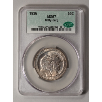 GETTYSBURG 1936 50C Silver Commemorative CACG MS67 (CAC)