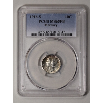 1916-S 10C Mercury Dime PCGS MS65FB