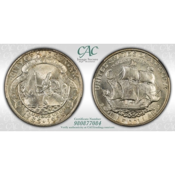 HUDSON 1935 50C Silver Commemorative CACG MS64 (CAC)